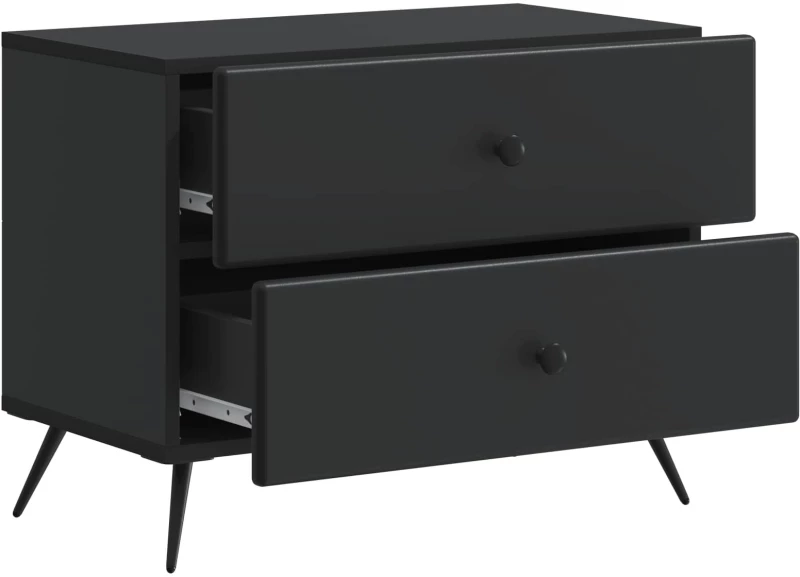 vidaXL Κομοδίνο Μαύρο 62 x 34,5 x 47,5 εκ Επεξεργασμένο Ξύλο