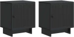 vidaXL Κομοδίνο 2 pcs Μαύρο 43 x 34,5 x 50 εκ Επεξεργασμένο Ξύλο
