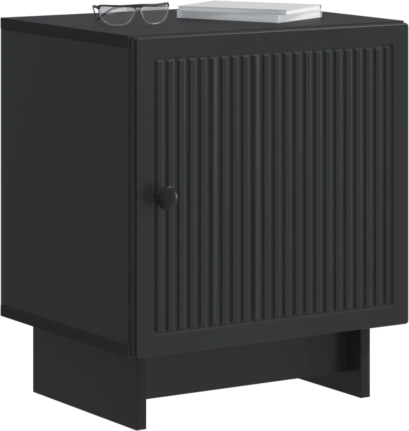 vidaXL Κομοδίνο 2 pcs Μαύρο 43 x 34,5 x 50 εκ Επεξεργασμένο Ξύλο
