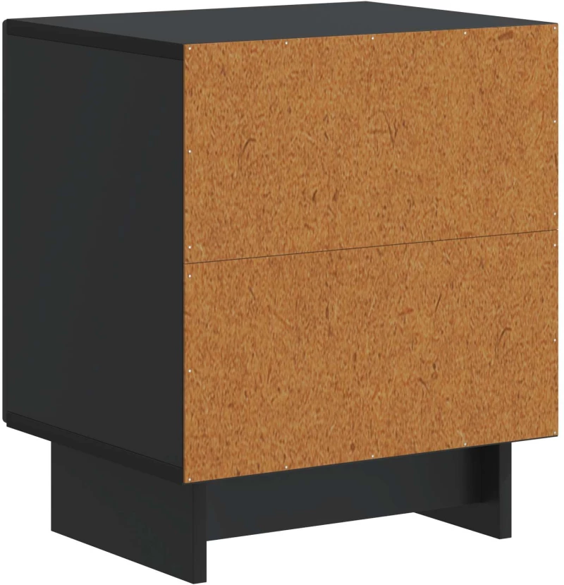 vidaXL Κομοδίνο 2 pcs Μαύρο 43 x 34,5 x 50 εκ Επεξεργασμένο Ξύλο