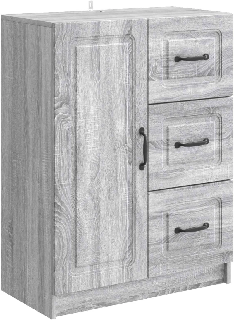vidaXL Πλαϊνό γραφείο με συρτάρι Γκρι Sonoma 66 x 34,5 x 87 εκ.