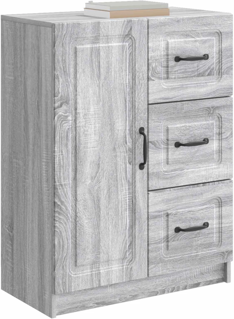 vidaXL Πλαϊνό γραφείο με συρτάρι Γκρι Sonoma 66 x 34,5 x 87 εκ.