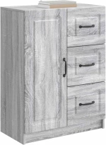 vidaXL Πλαϊνό γραφείο με συρτάρι Γκρι Sonoma 66 x 34,5 x 87 εκ.