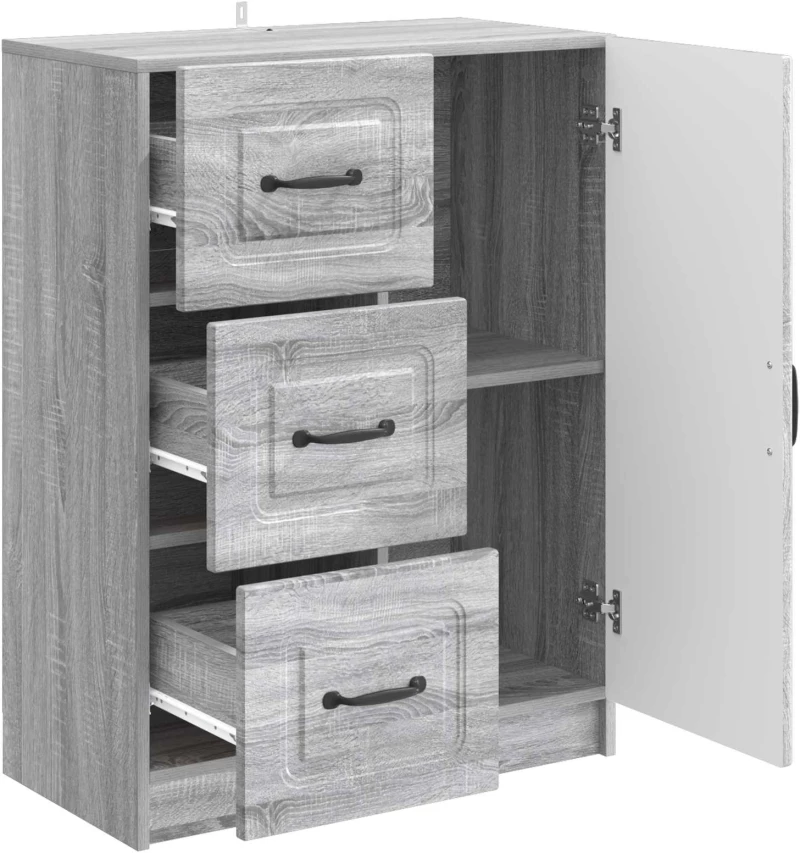 vidaXL Πλαϊνό γραφείο με συρτάρι Γκρι Sonoma 66 x 34,5 x 87 εκ.