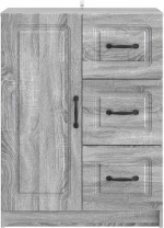 vidaXL Πλαϊνό γραφείο με συρτάρι Γκρι Sonoma 66 x 34,5 x 87 εκ.
