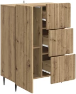 vidaXL Πλαϊνό γραφείο με συρτάρι Artisan Δρυς 66 x 34,5 x 91,5 εκ