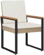 vidaXL Σετ Εξωτερικών Επίπλων 3 pcs Μπεζ και Κρέμ συνθετικό ρατάν
