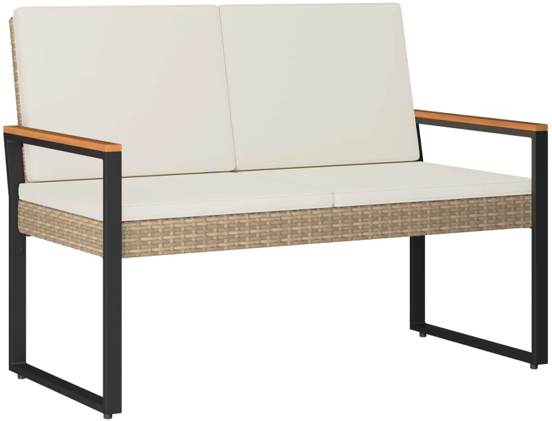 vidaXL Σετ Εξωτερικών Επίπλων 4 pcs Μπεζ και Κρέμ συνθετικό ρατάν