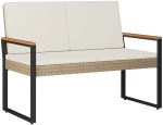 vidaXL Σετ Εξωτερικών Επίπλων 4 pcs Μπεζ και Κρέμ συνθετικό ρατάν