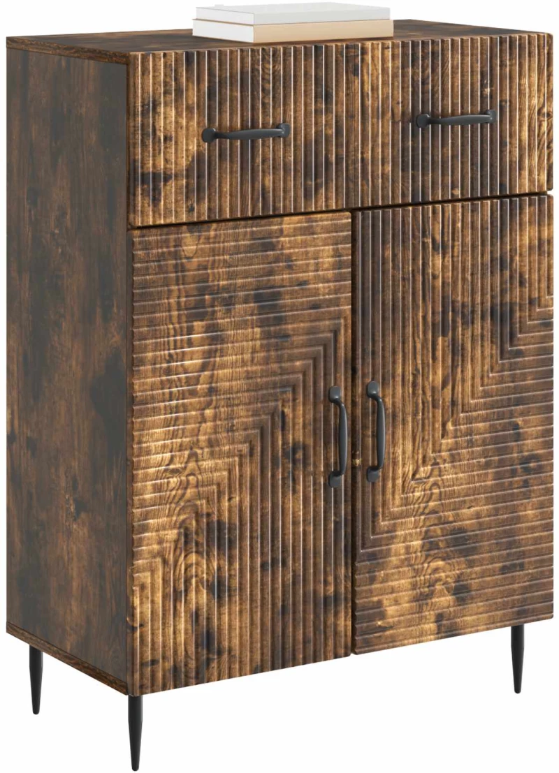vidaXL Πλαϊνό γραφείο Καπνισμένο Ξύλο Δρυός 66 x 34,5 x 89,5 εκ