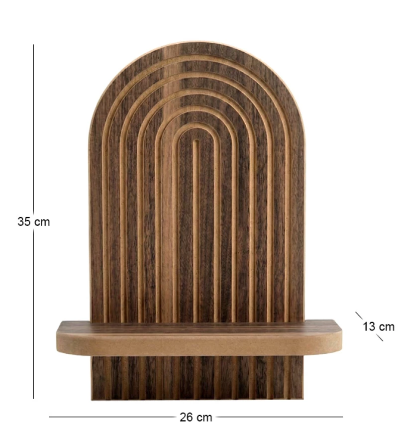 Ραφιέρα τοίχου Artwill Megapap Mdf χρώμα wenge 26x13x35εκ.