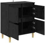 vidaXL Πλαϊνό γραφείο Μαύρη Οξυά 60 x 35 x 70 cm Επεξεργασμένο ξύλο