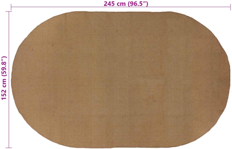 vidaXL Χαλιά χώρου Φυσικό 152 x 245 εκ Γιούτα