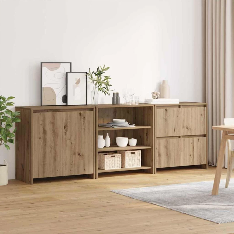 vidaXL Πλαϊνό γραφείο με συρτάρι 3 pcs Artisan Oak 70 x 41 x 75 εκ.