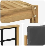 vidaXL Σειρά Καναπέ Εξωτερικού με μαξιλάρι 7 pcs Άσπρο και Ανθρακί