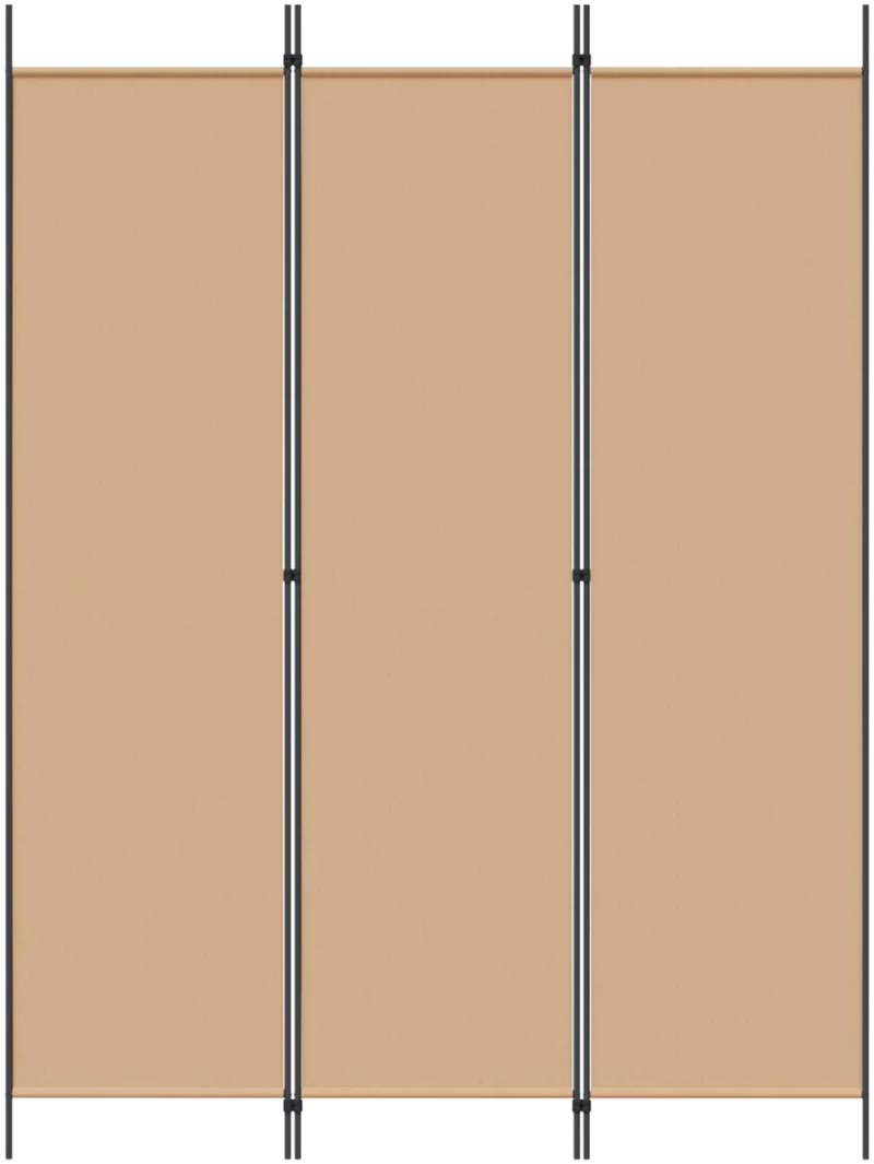 vidaXL 3-Panel Room Divider Μπεζ 150 x 200 cm Ύφασμα