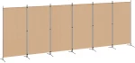 vidaXL Διαχωριστικό Δωματίου 6-Πάνελ Μπεζ 520 x 180 cm Ύφασμα