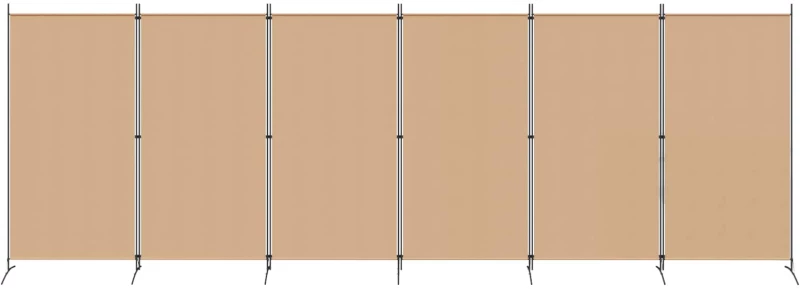 vidaXL Διαχωριστικό Δωματίου 6-Πάνελ Μπεζ 520 x 180 cm Ύφασμα