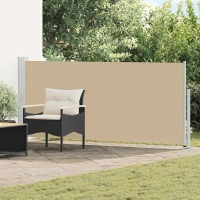 vidaXL Ανακλινόμενος Πλευρικός Απλώστρα Μπεζ 500 x 140 εκ. Πολυεστέρας