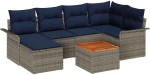 vidaXL Σετ Καναπέ Κήπου με μαξιλάρι 7 pcs Γκρι συνθετικό ρατάν