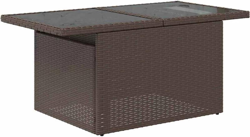 vidaXL Σετ Καναπέ Κήπου με μαξιλάρι 7 pcs Καφέ Πολυ ράταν