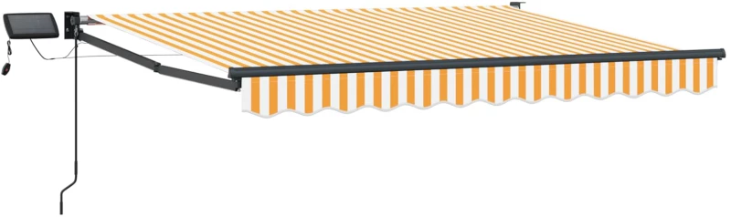 vidaXL Χειροκίνητη αναδιπλούμενη τέντα με LED 3,5 x 2 m