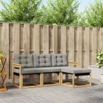 vidaXL Σειρά Καναπέ Εξωτερικού 4 pcs Λευκό και Ανοιχτό Γκρι