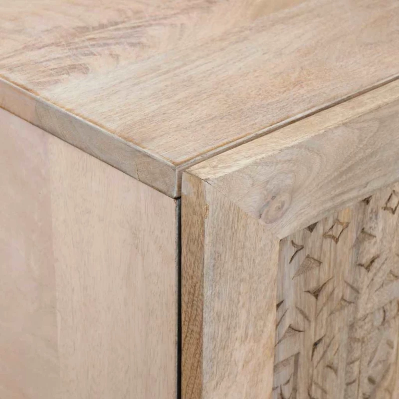 vidaXL Highboard Λευκό 60 x 33 x 100 εκ. Μασίφ ξύλο μάνγκο