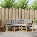 vidaXL Σειρά Καναπέ Εξωτερικού 4 pcs Λευκό και Ανοιχτό Γκρι