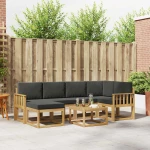 vidaXL Σειρά Καναπέ Εξωτερικού με μαξιλάρι 7 pcs Άσπρο και Ανθρακί