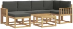 vidaXL Σειρά Καναπέ Εξωτερικού με μαξιλάρι 7 pcs Άσπρο και Ανθρακί
