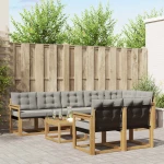 vidaXL Σειρά Καναπέ Εξωτερικού 9 pcs Λευκό και Ανοιχτό Γκρι