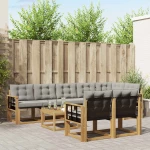 vidaXL Σειρά Καναπέ Εξωτερικού 9 pcs Λευκό και Ανοιχτό Γκρι