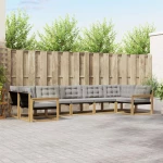 vidaXL Σειρά Καναπέ Εξωτερικού 7 pcs Λευκό και Ανοιχτό Γκρι