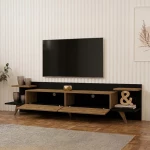 Έπιπλο τηλεόρασης Astry pakoworld oak με ανθρακί 180x36,8x45εκ