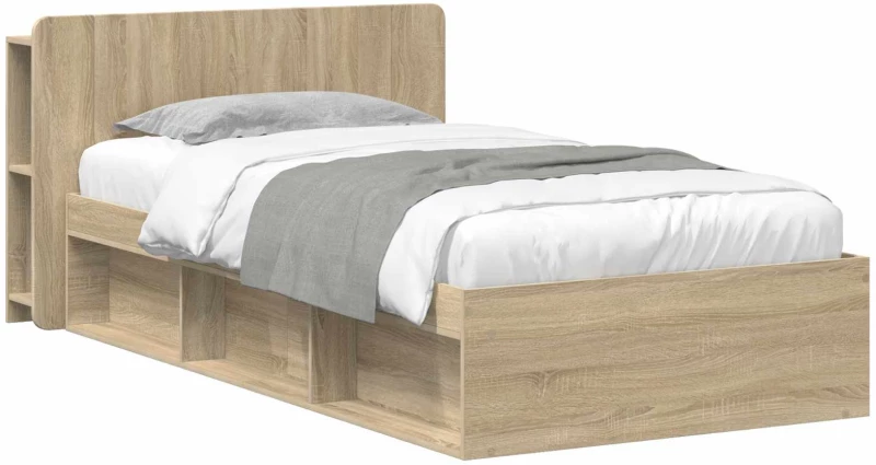 vidaXL Σκελετός κρεβατιού με αποθήκευση Sonoma Δρυς 75 x 190 cm
