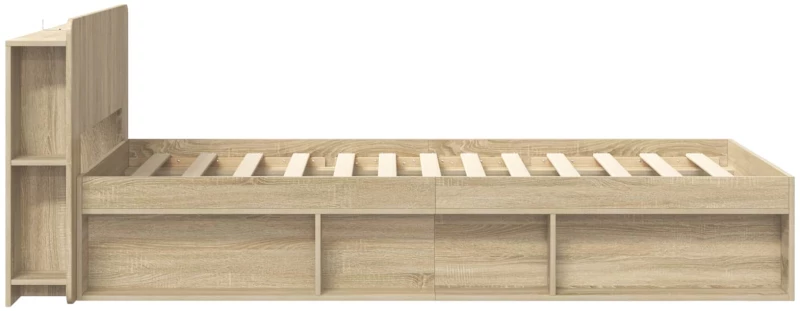 vidaXL Σκελετός κρεβατιού με αποθήκευση Sonoma Δρυς 75 x 190 cm