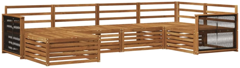 vidaXL Σειρά Καναπέ Εξωτερικού 6 pcs Φυσικό