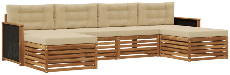 vidaXL Σετ Καναπέ με μαξιλάρι 6 pcs Στερεό Ξύλο Ακακίας