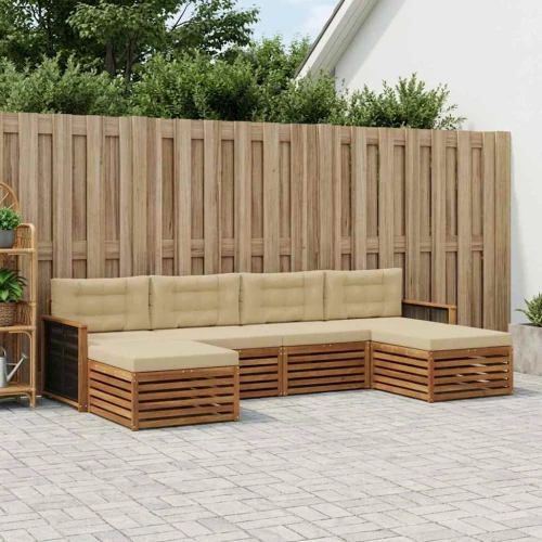vidaXL Σετ Καναπέ με μαξιλάρι 6 pcs Στερεό Ξύλο Ακακίας