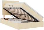vidaXL Κρεβάτι με αποθηκευτικό χώρο και LED με led Κρεμ 120 x 190 cm