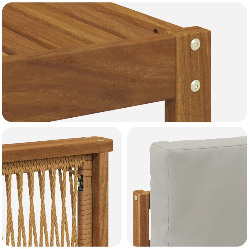 vidaXL Σετ Καναπέ με μαξιλάρι 8 pcs Στερεό Ξύλο Ακακίας