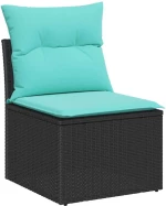 vidaXL Σετ Καναπέ Κήπου με μαξιλάρι 9 pcs Μαύρο συνθετικό ρατάν