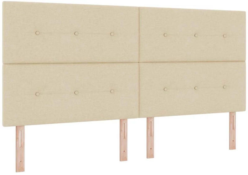 vidaXL Κρεβάτι με ελατήρια με στρώμα Κρεμ 200 x 200 cm ύφασμα