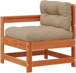 vidaXL Σετ Ξαπλώστρας Κήπου 7 pcs Κερί Παλαίωσης Μασίφ Ξύλο Πεύκου