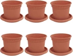 vidaXL Γλάστρες φυτών 6 pcs Κεραμιδί Ø 12,5 x 10 εκ Πλαστικό