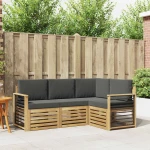 vidaXL Σετ Καναπέ 4 pcs Άσπρο και Ανθρακί 187,5 x 128,5 x 73 εκ