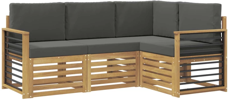 vidaXL Σετ Καναπέ 4 pcs Άσπρο και Ανθρακί 187,5 x 128,5 x 73 εκ