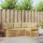 vidaXL Σετ Καναπέ 4 pcs Λευκό και Μπεζ 185,5 x 126,5 x 73 εκ