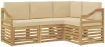 vidaXL Σετ Καναπέ 4 pcs Λευκό και Μπεζ 185,5 x 126,5 x 73 εκ